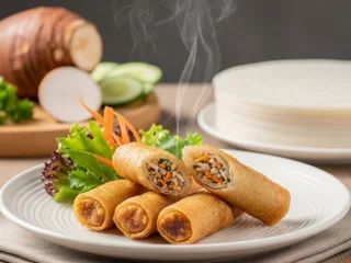 5 Công Thức Chế Biến Chả Giò Xốp Chay Khoai Môn Với Bánh Tráng Phúc Đức