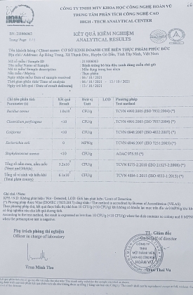 KẾT QUẢ KIỂM NGHIỆM 