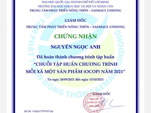 TẬP HUỐNG CHƯƠNG TRÌNH OCOP